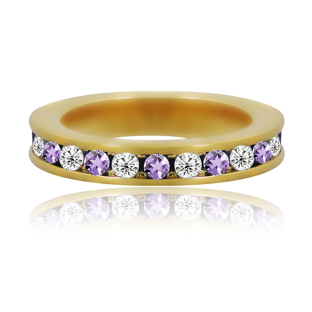 Purple N White Eternity Ring